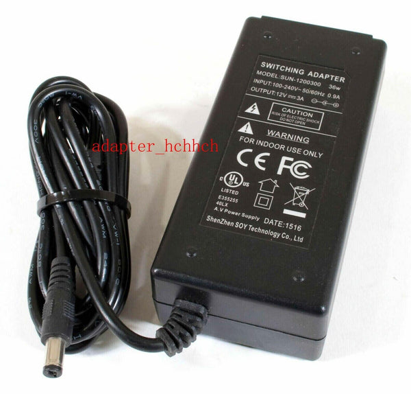 New Original Soy 12V 3A AC/DC Adapter&Cord for Elo ET1739L LCD Touch Monitor