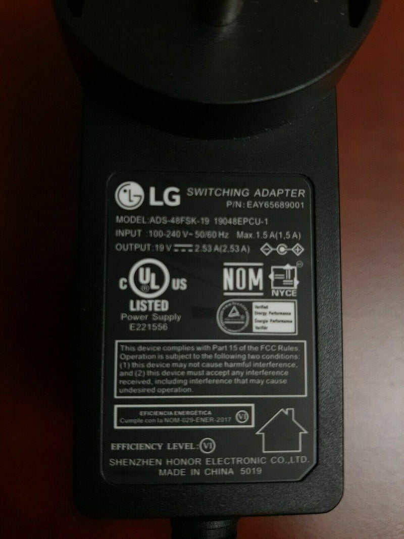 New Original OEM LG 19V 2.53A AC/DC Adapter for LG 29UM67-P 29UM68-P LED Monitor