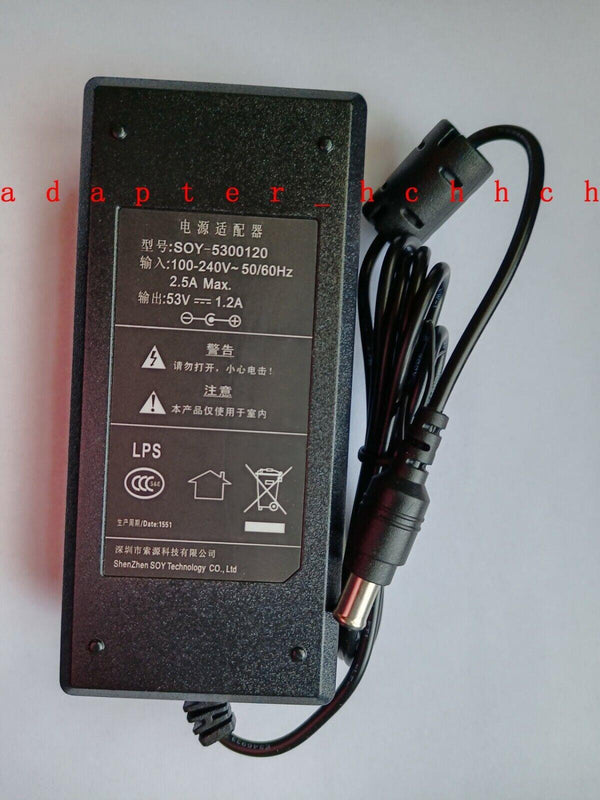 New Original OEM SOY 53V 1.2A AC/DC Power Adapter&Cord For SOY SOY-5300120 Dahua