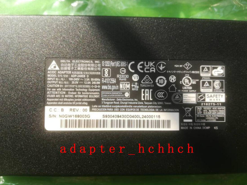 New Original Delta 20V 12A 240W Adapter for MSI Delta 15 A5EFK-033FR ADP-240EB D