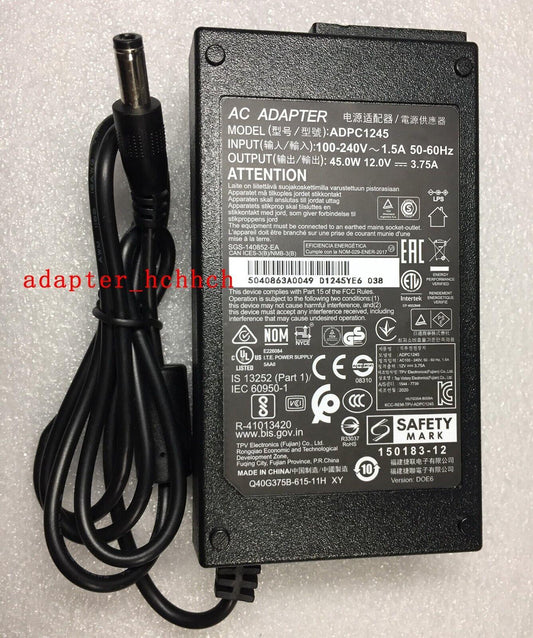 New Original AOC ADPC1245 12V 2.37A AC/DC Adapter&Cord for AOC LCD-LED Monitor