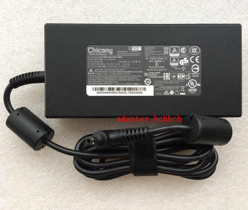 New Original MSI GS66 Stealth 10SF-005US A17-230P1B Chicony 230W AC Adapter&Cord