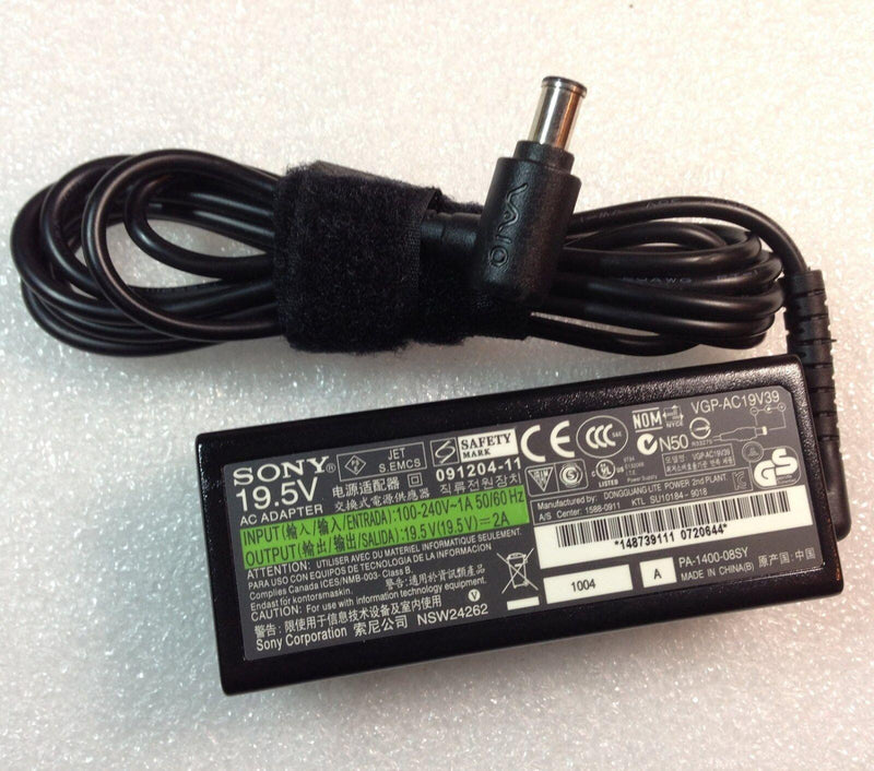 Original OEM Sony VIAO PCG-4T1L PCG-4T2P PCG-4V1U VGP-AC19V39 19.5V 2A AC Adapte