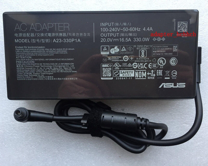 New Original ASUS ROG Strix Scar i9-14900HX/RTX4090 A23-330P1A 330W Adapter&Cord