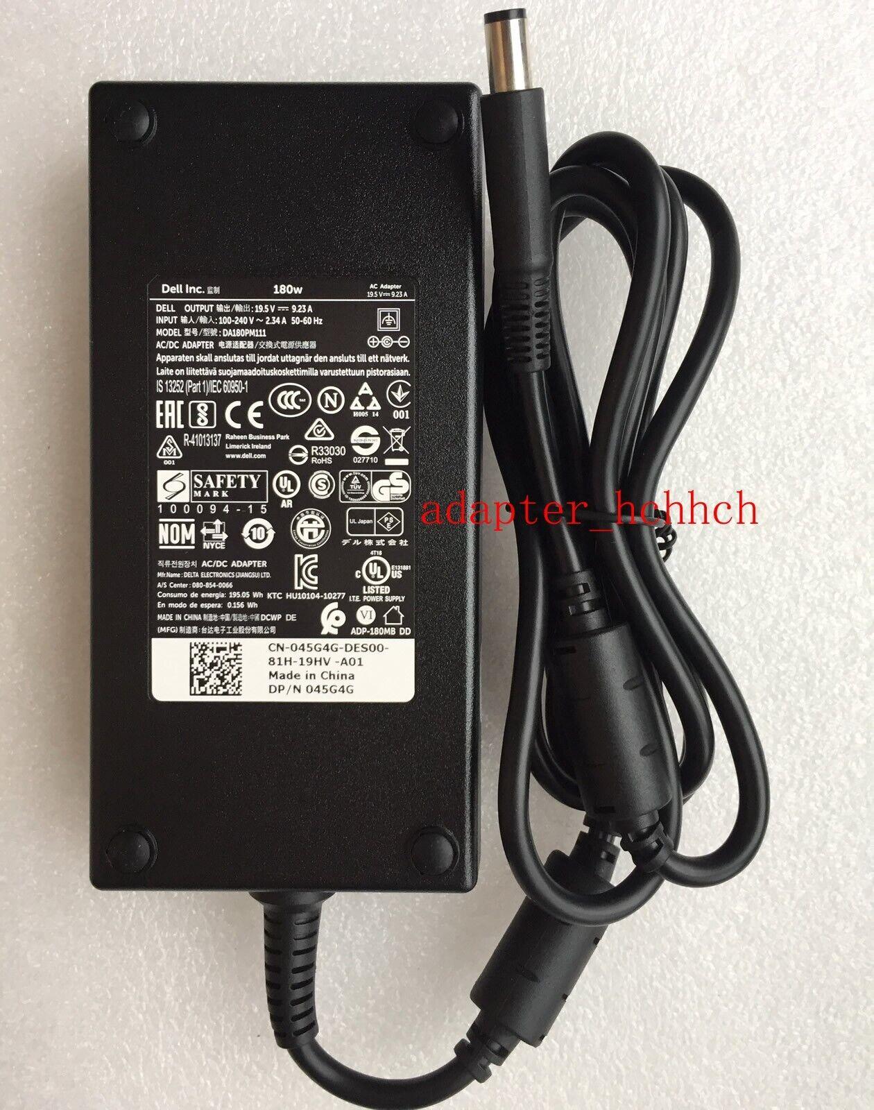 New Original OEM Dell 180W 19.5V Adapter&Cord for Dell G7 7590 DA180PM111 Laptop