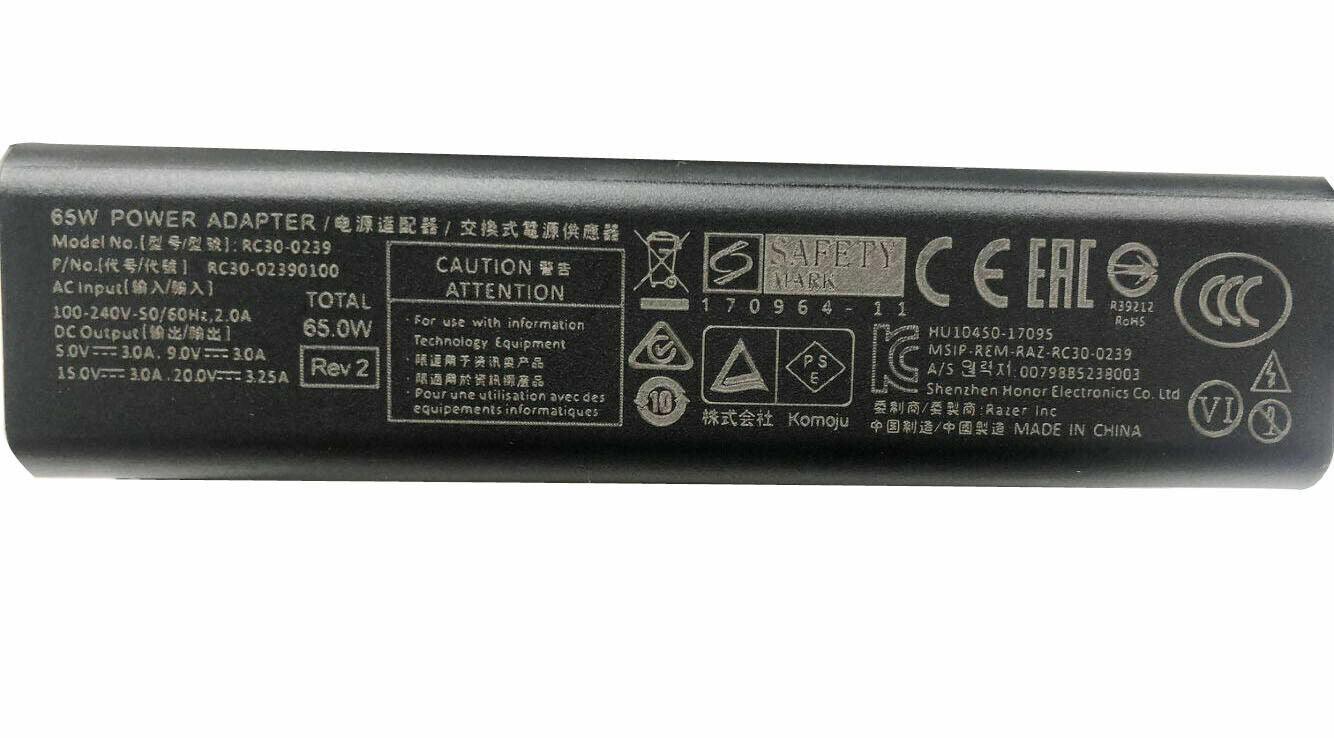 New Original Razer 65W Type-C Adapter for Razer Blade Stealth 13 2019 RZ09-02810