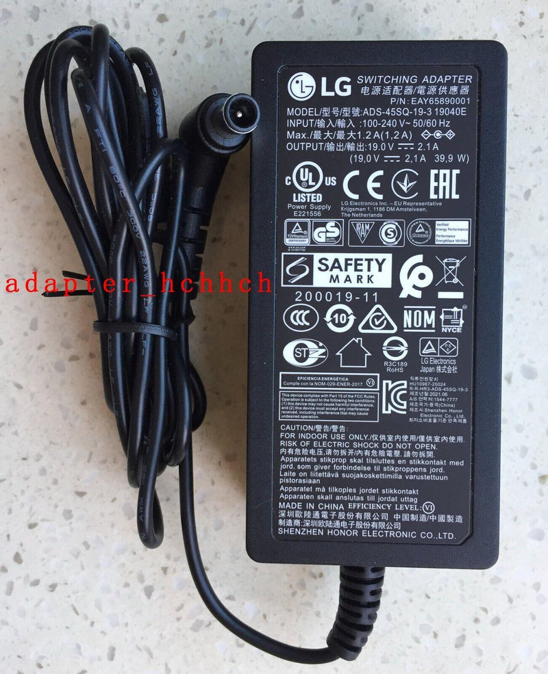 New Original LG 19V 2.1A Adapter for LG 27UK500-B ADS-45SQ-19-3 19040E Monitor@@