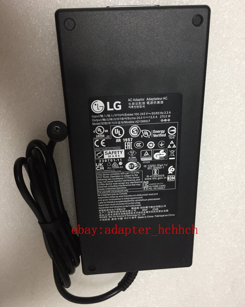 New Original LG 45GS95QX Ultragear OLED Monitor AD10660LF 20V 13.5A Adapter&Cord