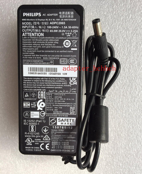 New Original Philips 278E1A 4K Ultra HD LCD monitor ADPC2065 65W 20V AC Adapter@