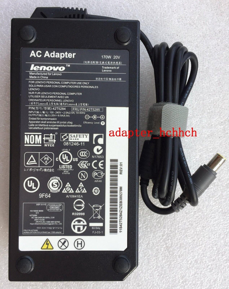 New Original Lenovo 20V 8.5A 170W Adapter for Lenovo ThinkPad W520 W530 Notebook