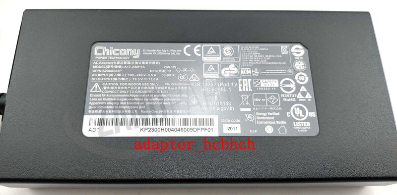 New Original Chicony 19.5V Adapter for Acer ConceptD CN715-73G A17-230P1A Laptop