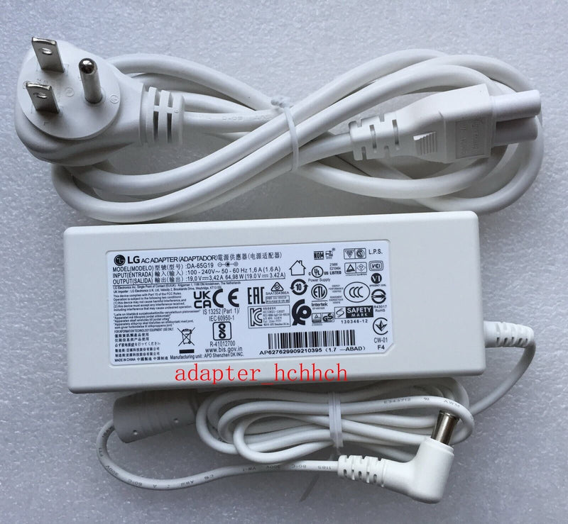 New Original LG 19V 3.42A AC Adapter&Cord for LG 27HJ712C-W 8MP Clinical Monitor