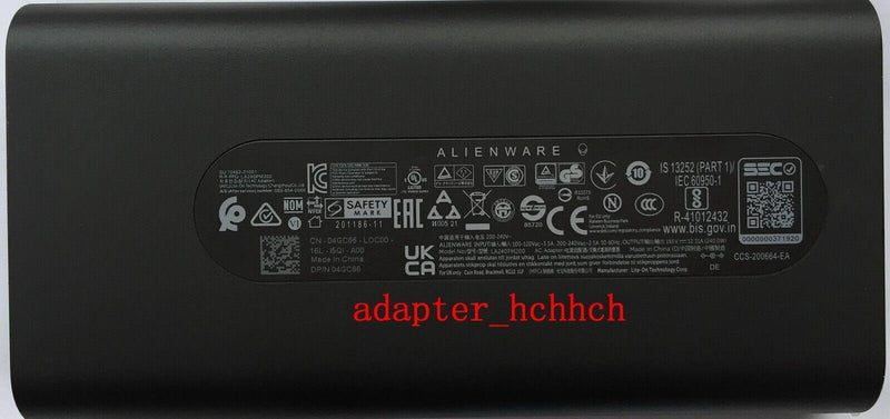 New Original Alienware 19.5V 12.31A Adapter&Cord for Alienware x17 R2 LA240PM200