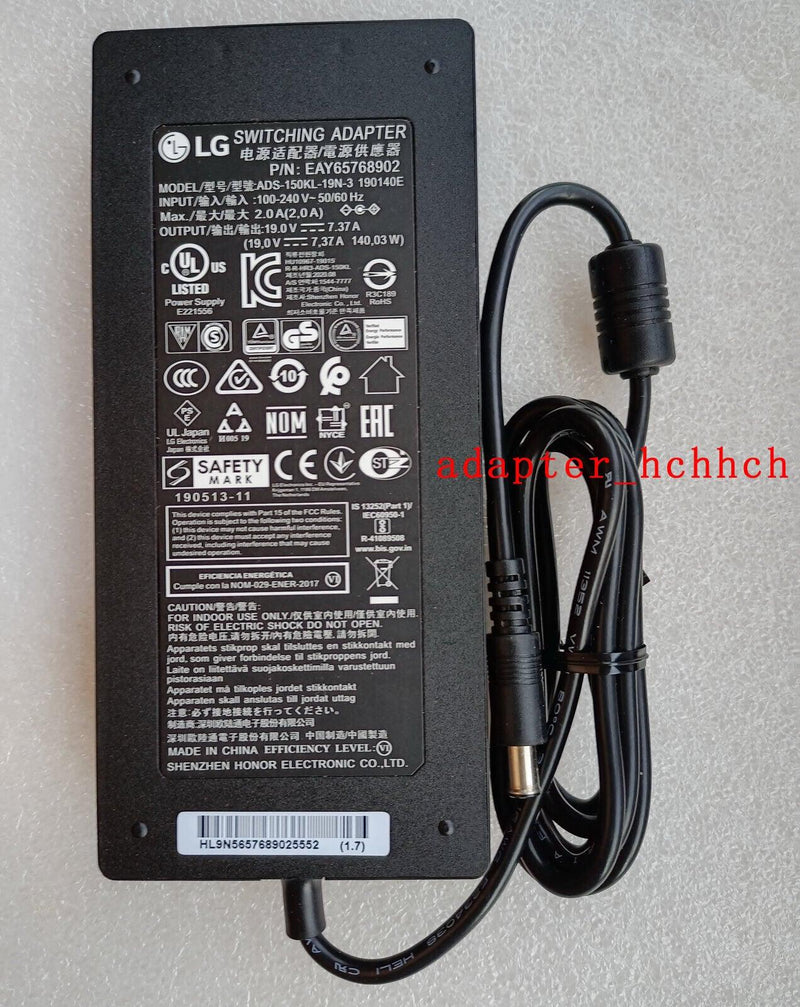 New Original OEM LG 38GN95B-B Monitor EAY65768902 19V 7.37A 140W AC Adapter&Cord