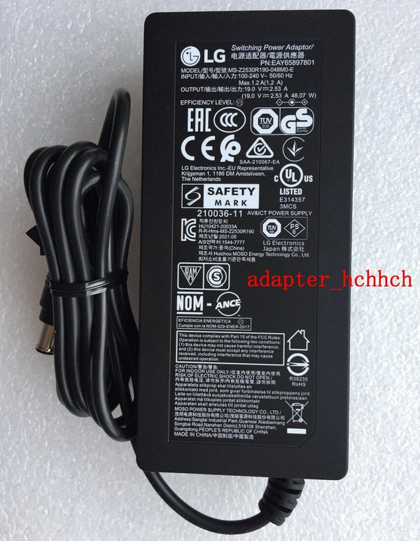 New Original LG LED-LCD Monitor MS-Z2530R190-048M0-E EAY65897801 AC Adapter&Cord