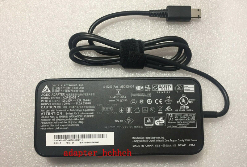 New Original OEM MSI GP66 Leopard 10UH 10UG 10UE 230W 20V 11.5A AC Adapter&Cord@