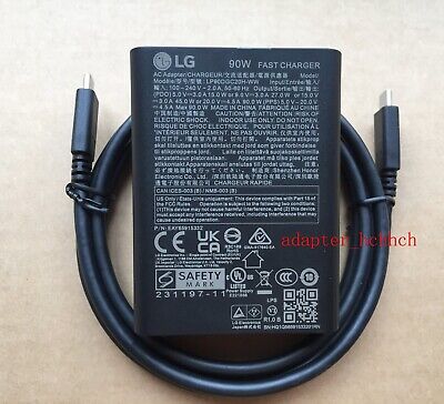 New Original LG Gram Pro 17Z90SP-E.ADB9U1 EAY65915332 90W Adapter&5A USB-C Cable