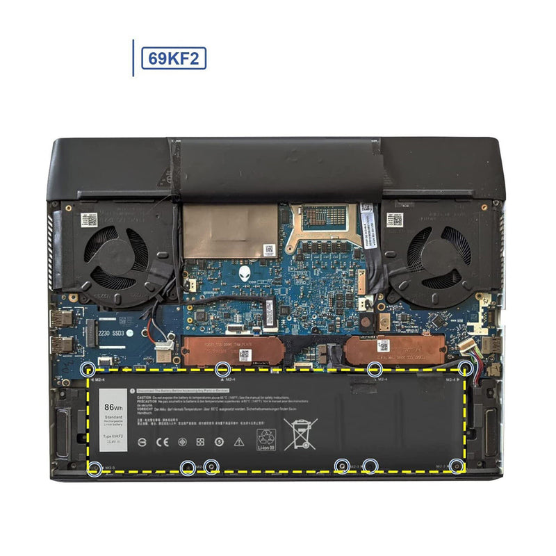 New Compatible Dell Alienware M15 R3 R4 R6 R7 Battery 86WH