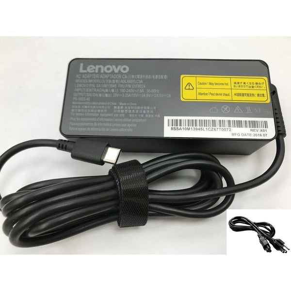 New Genuine Lenovo ThinkPad T480 T480s T490 T490s T495s T580 T580s T590 USB-C AC Adapter Charger 65W