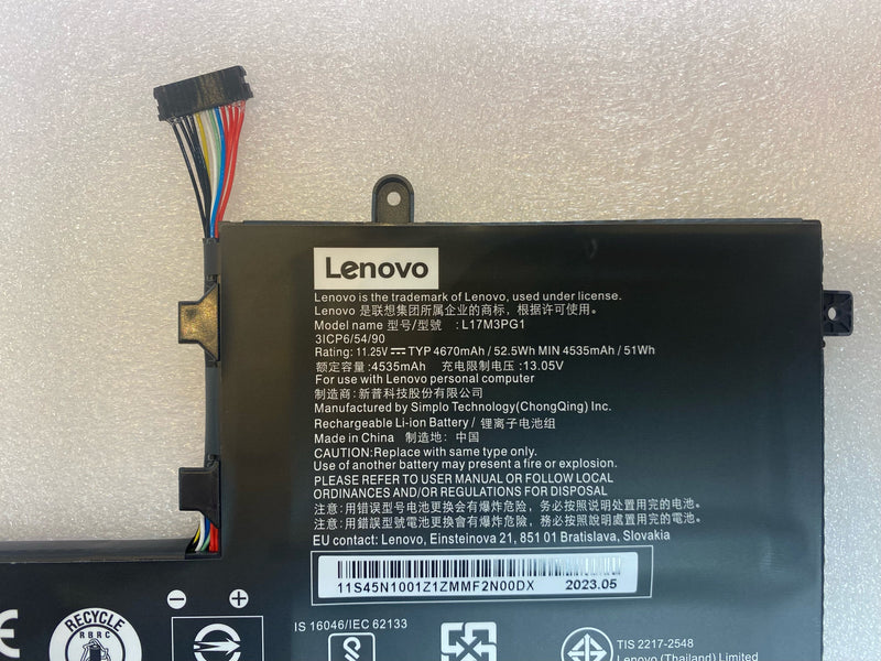 New Genuine Lenovo L17C3PG1 L17L3PG1 Battery 52.5Wh