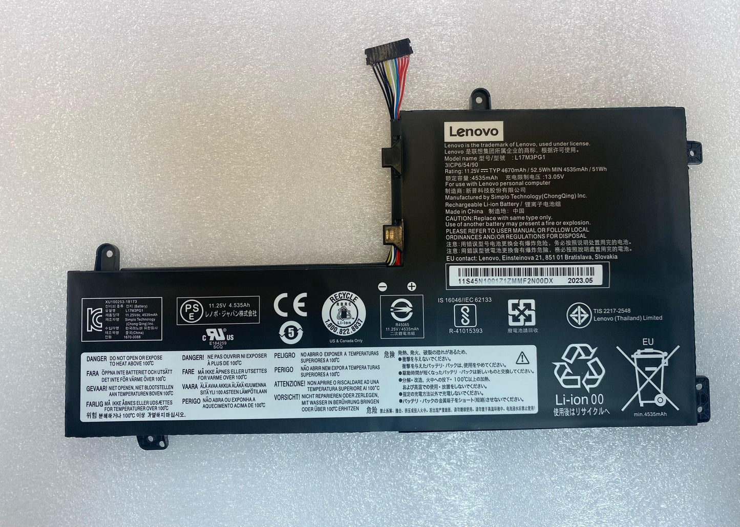 New Genuine Lenovo L17M3PG1 L17M3PG3 L17S3PG1 Battery 52.5Wh