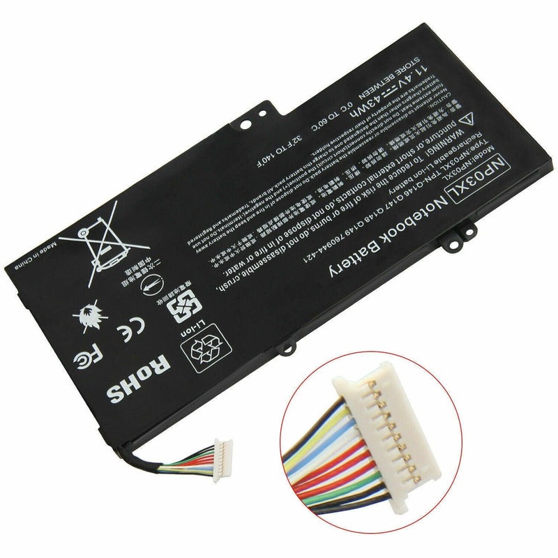 New Compatible HP 760944-421 761230-005 HSTNN-LB6L NP03XL Battery 43WH