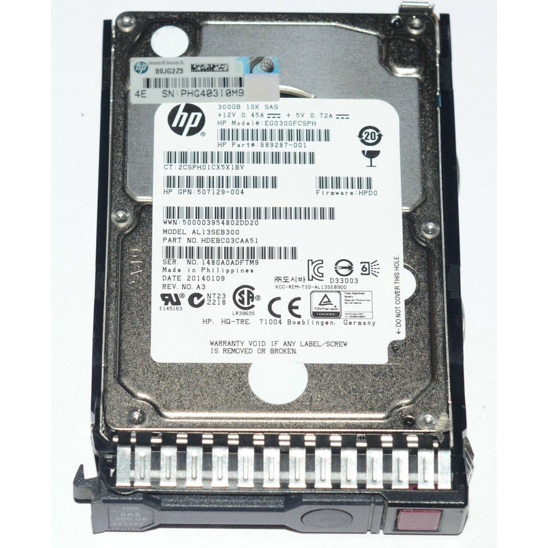 New Genuine HP HPE 652564-B21 300 GB 6G 10K 2.5IN G8 G9 Hard Drive 653955-001 641552-001 Includes Caddy