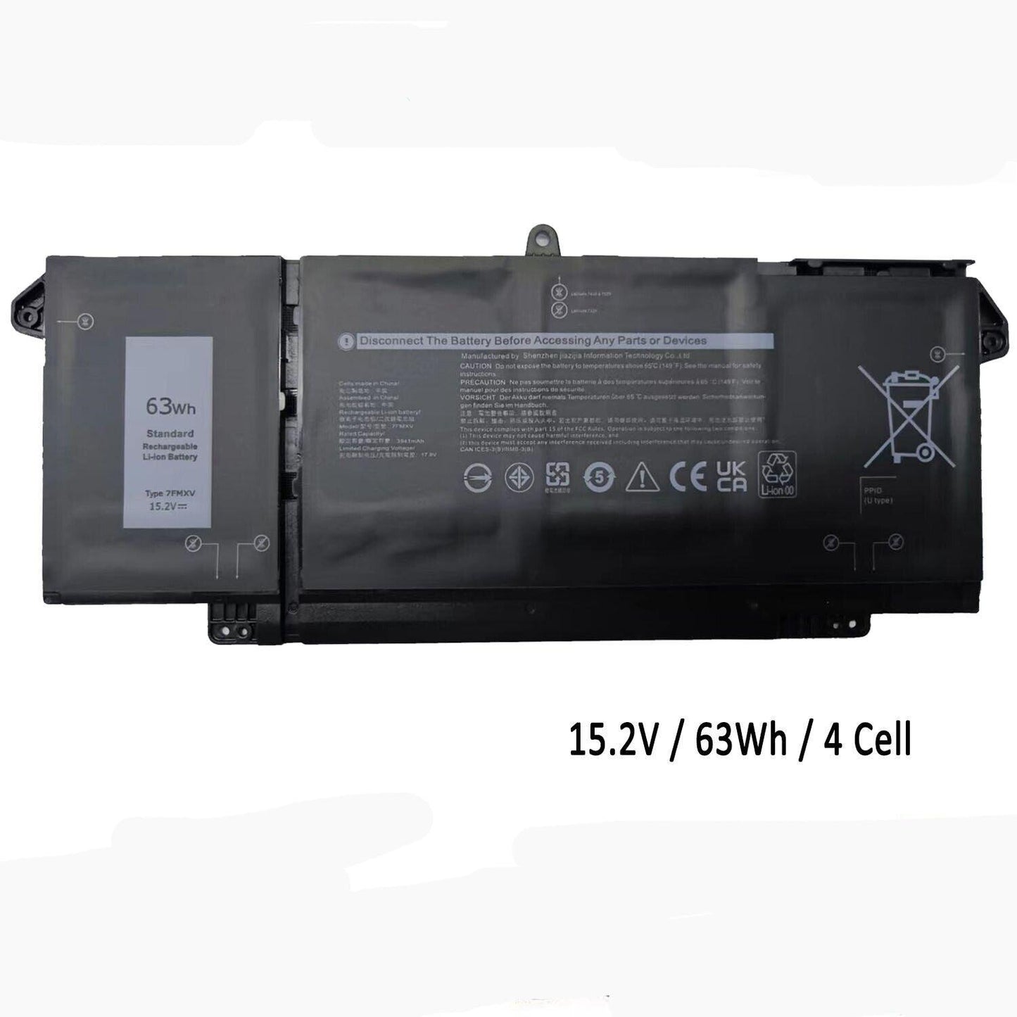 New Compatible Dell Latitude 5320 7320 7420 7520 Battery 63WH