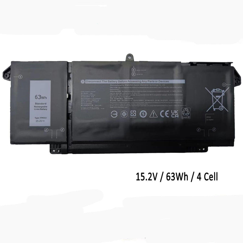 New Compatible Dell Latitude 5320 7320 7420 2-In-1 Battery 63WH