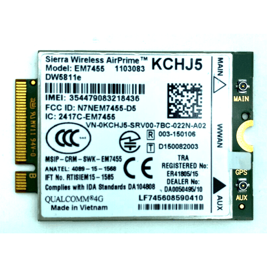 New Dell KCHJ5 DW5811E Sierra Wireless EM7455 Qualcomm 4G Wireless WiFi Card
