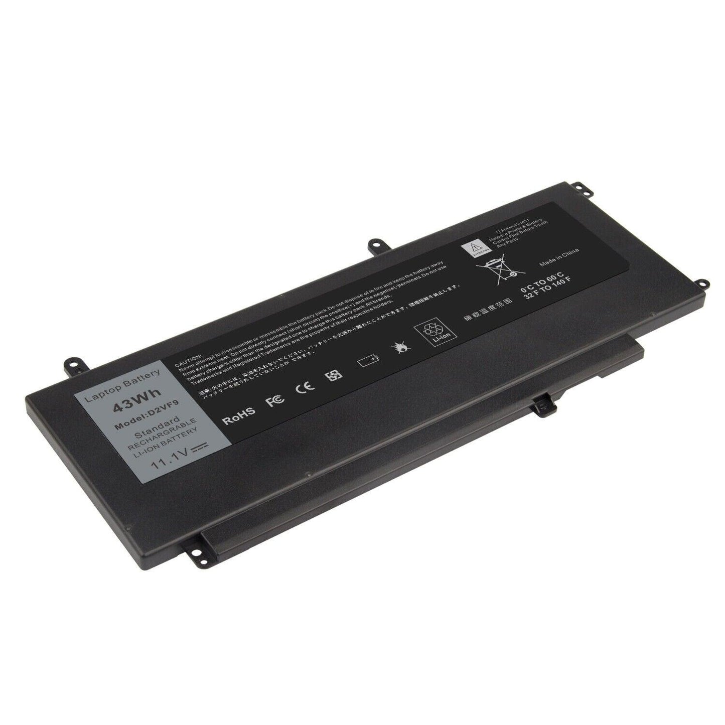 New Compatible Dell 0D2VF9 D2VF9 PXR51 YGR2V Battery 43WH