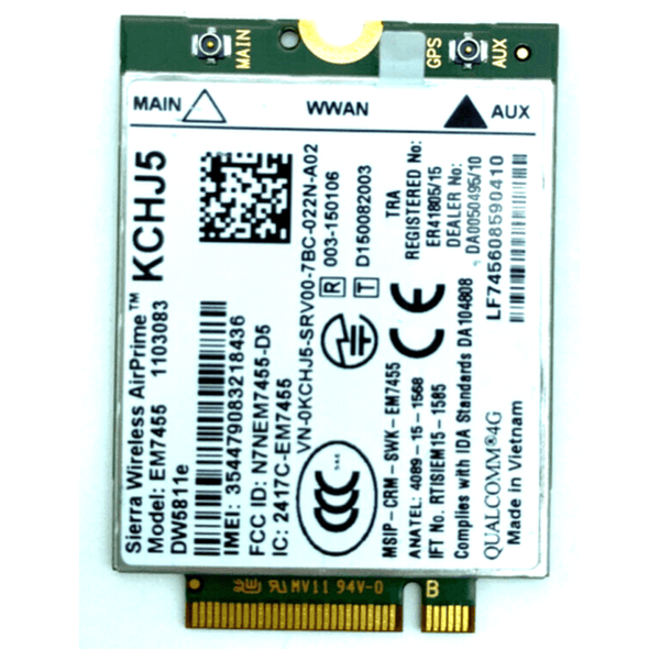 New Dell KCHJ5 DW5811E Sierra Wireless EM7455 Qualcomm 4G Wireless WiFi Card